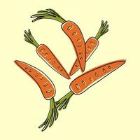 carottes une ligne vecteur
