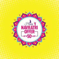 offre du festival navratri, modèle, bannière, création de logo, icône, affiche, unité, étiquette, en-tête Web, image vectorielle vecteur