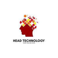 création d'icône logo tête humaine technologie vecteur