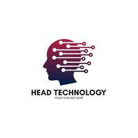 création d'icône logo tête humaine technologie vecteur