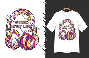 illustration musicale pour la conception de t-shirt vecteur