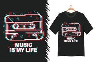 illustration musicale pour la conception de t-shirt vecteur