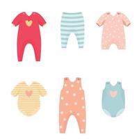 ensemble de vêtements pour bébé nouveau-né vecteur