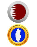 bouton comme symbole qatar drapeau et carte sur fond blanc vecteur