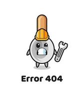 erreur 404 avec la mascotte mignonne de la cuillère de cuisine vecteur