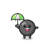 illustration de symbole de point mignon tenant un parapluie vecteur