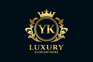 modèle initial de logo de luxe royal de lettre yk dans l'art vectoriel pour des projets de marque luxueux et d'autres illustrations vectorielles.