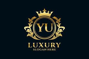 modèle de logo de luxe royal lettre initiale yu dans l'art vectoriel pour les projets de marque luxueux et autres illustrations vectorielles.