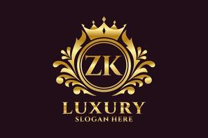 modèle de logo de luxe royal lettre zk initial dans l'art vectoriel pour les projets de marque de luxe et autres illustrations vectorielles.