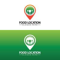 modèle de conception de logo de localisation de nourriture vecteur