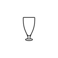 icône de verre de jus vide sur fond blanc. style simple, ligne, silhouette et épuré. noir et blanc. adapté au symbole, au signe, à l'icône ou au logo vecteur