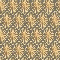 motif gris dessiné à la main, fond d'écran sans couture abstrait géométrique doodle jaune. jolies fleurs vectorielles pour papier, tissu textile, maison. vecteur