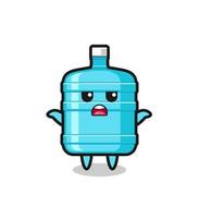 personnage de mascotte de bouteille d'eau gallon disant je ne sais pas vecteur