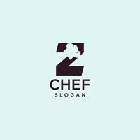 lettre z logo du chef, art de conception de vecteur de cuisinier de restaurant initial