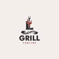 l lettre grill base et élégante conception artistique minimale basée icône logo vecteur