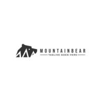 modèle de vecteur d'aventure en plein air logo ours sauvage