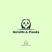 girafe et panda combinaison logo moderne art vectoriel