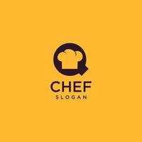 logo du chef de la lettre q, art de conception de vecteur de cuisinier de restaurant initial
