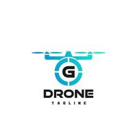 g art du logo de la lettre initiale pour la boutique de drones. logo pour drone shop, logo drone avec initiale. vecteur