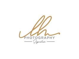 lettre lh signature logo template vecteur