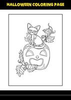 coloriage d'halloween pour les enfants. conception de page de coloriage d'art en ligne pour les enfants. vecteur