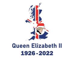 portrait de visage de la reine elizabeth 1926 2022 bleu avec drapeau du royaume uni britannique carte nationale europe emblème icône illustration vectorielle élément de conception abstraite vecteur