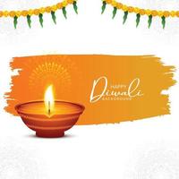 joyeux diwali festival de lampe à huile décorative fond de carte de célébration vecteur