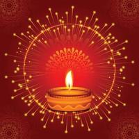 festival indien traditionnel diwali avec fond de carte de lampes vecteur