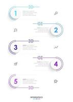 modèle de conception d'étiquettes infographiques vectorielles avec icônes et 5 options ou étapes. peut être utilisé pour le diagramme de processus, les présentations, la mise en page du flux de travail, la bannière, l'organigramme, le graphique d'informations. vecteur