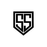création de logo de lettre ss avec un fond blanc dans l'illustrateur. logo vectoriel, dessins de calligraphie pour logo, affiche, invitation, etc. vecteur