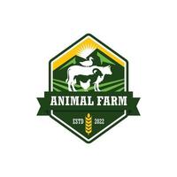 vecteur de conception de logo animal de ferme