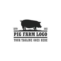 vecteur de logo de ferme porcine. logo de la ferme bovine