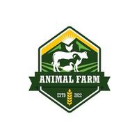 vecteur de conception de logo animal de ferme