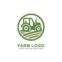 logo de la ferme. vecteur de conception de logo de tracteur