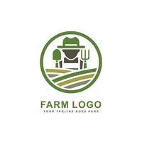 logo de la ferme. vecteur de conception de logo agriculteur