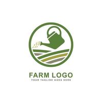 logo de la ferme. arrosoir logo illustration vectorielle vecteur