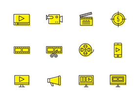 Icônes de production vidéo vecteur