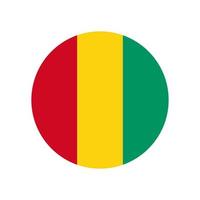 cercle de drapeau de vecteur de Guinée isolé sur fond blanc