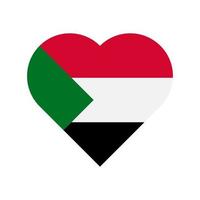 Soudan vecteur drapeau coeur isolé sur fond blanc