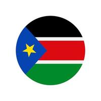 cercle de drapeau de vecteur sud-soudan isolé sur fond blanc