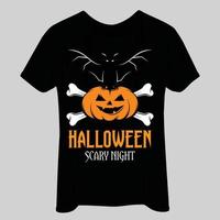 conception de t-shirt illustration vectorielle citrouille halloween vecteur