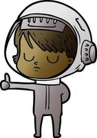 femme astronaute de dessin animé vecteur