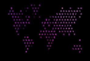 texture vecteur violet foncé avec des caractères abc.