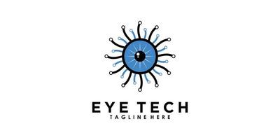 création de logo eye tech avec vecteur premium de concept créatif