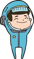 heureux, dessin animé, astronaute vecteur