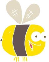 illustration en couleur plate de l'abeille vecteur