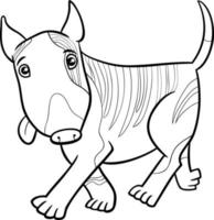 Coloriage de personnage animal de dessin animé de chien bull terrier vecteur