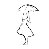 femme avec parapluie