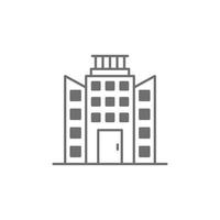 eps10 vecteur gris icône de bâtiment de bureau ou de mairie isolé sur fond blanc. symbole d'appartement ou d'architecture dans un style moderne simple et plat pour la conception, le logo et l'application mobile de votre site Web