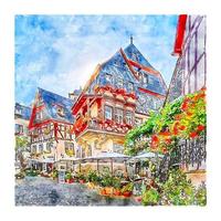 beilstein allemagne croquis aquarelle illustration dessinée à la main vecteur